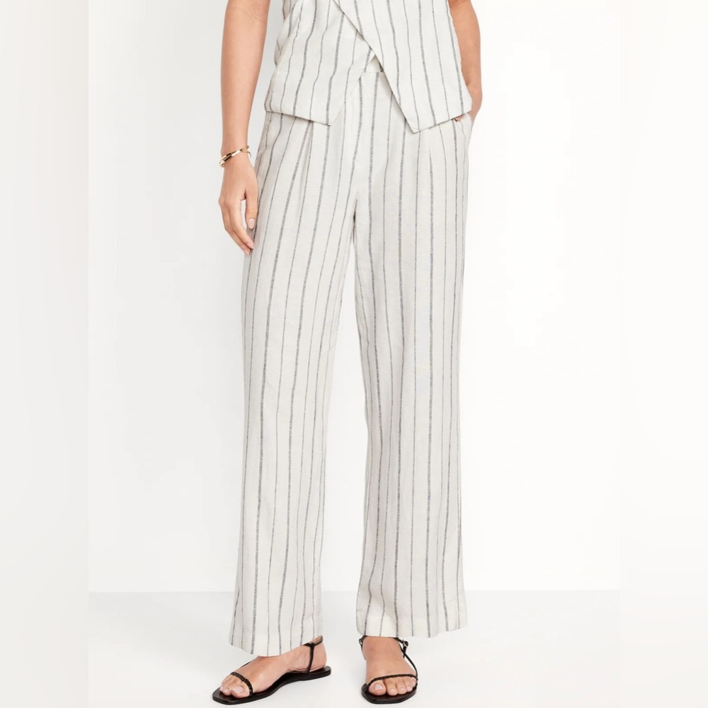 Old Navy Extra High-Waisted Linen-Blend Wide-Leg Taylor Pants